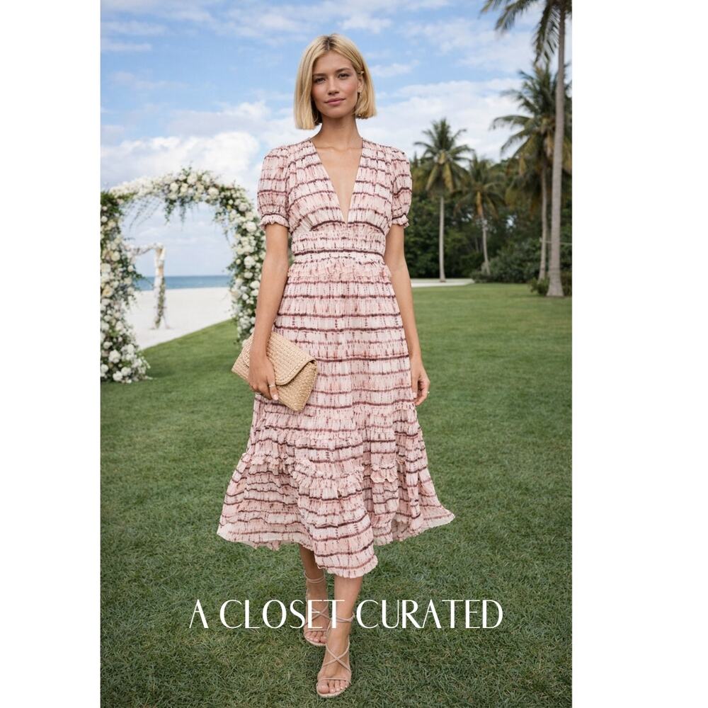 Ulla Johnson Elodie Silk  Maxi Dress 2 Pink NEW